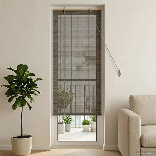 Walplus grey bamboo roller - bamboo,