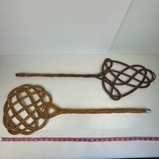 2 Vtg Rug Carpet Beater Whip