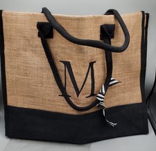 Initial Jute Tote Bag With