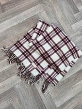 Jack Wills Pink Checked Wool Blend Scarf Tartan Winter Wrap