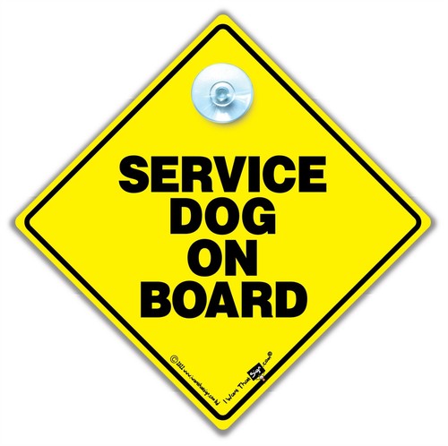 Service dog board - on, sign