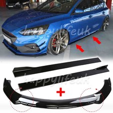 For Ford Focus RS ST MK6 MK7 Front Bumper Lip Splitter Spoiler Side Skirts Kit