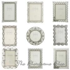 Vintage Ornate silver photo frames beads & crystals 4x4, 6x4, 7x5 inch pictures.