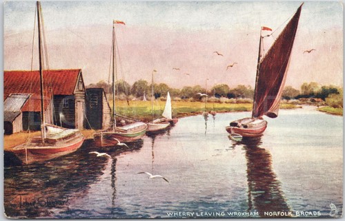 Wroxham vintage postcard - wroxham,