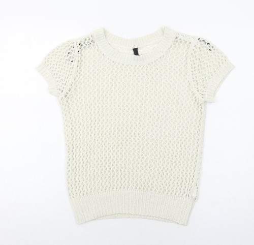 Womens white round - white, neck