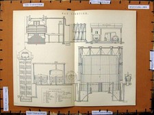 Original Old Antique Print