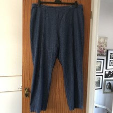 M&S Ladies Navy Cotton Denim Straight Leg Smartcasual Autumn Winter Jeans 20