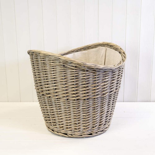 Willow oval log basket - log, with