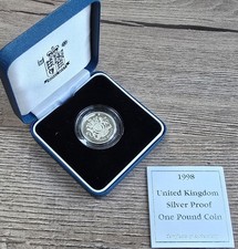 1998 UK Royal Mint Silver Proof £1 coin + COA