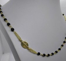 Necklace Rosary Silver 925 Unisex Madonna Miraculous Cross Mod D&g Girogola