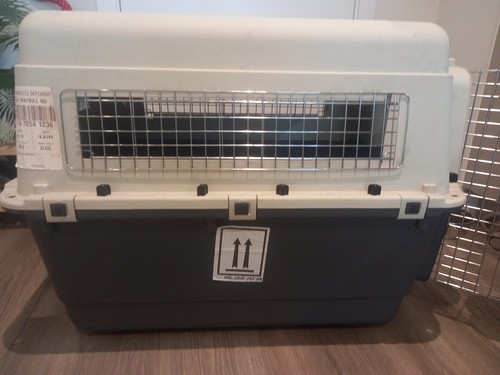 Comfortable dog crate used - comfortable, for