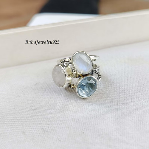 Handmade aquamarine moonstone - handmade, aquamarine,