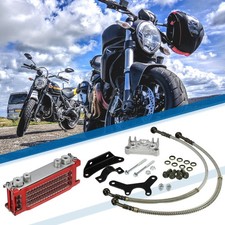 1 Set Red Engine Oil Cooler Radiator Kit Universal for Pit Bike Monkey Bike