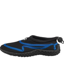 Mad Wax Aqua Shoes Slip On Boys Trainers Black/Royal Blue Size UK 13