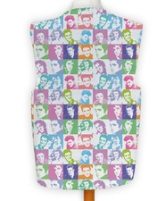 Multicoloured Elvis Presley Pattern - Novelty Costume Fancy Dress Waistcoat