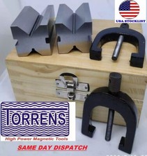 V-Block and Clamp Hardened Steel 90 Degree Angle 1 5/8" x 1-1/4" x 1-1/4" USA