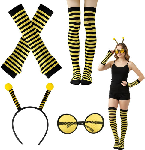 Bee costume piece set adult - 4-piece, set,