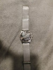 Mens Black And Silver Toned