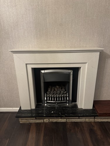 Gas fireplace with - fireplace, marble