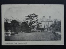 London Hammersmith RAVENSCOURT PARK shows Advert WM. McILROY Ltd c1905 Postcard