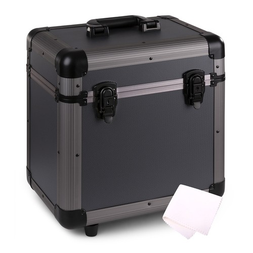 Grey vinyl record case - record,