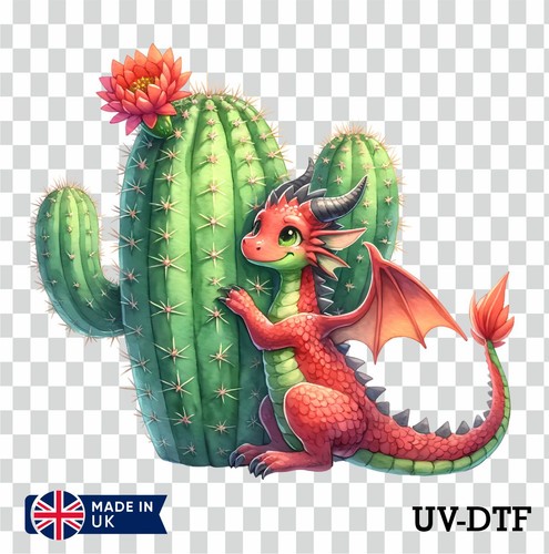 Easter dragon and cactus - easter, uv