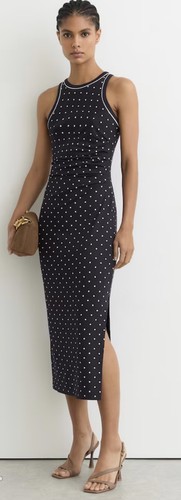 Reiss dress lola midi - dress, navy