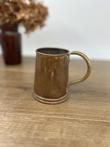 Vintage copper mug brass - copper,