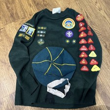 Vintage 80s Cub Scouts Jumper And Cap. Cub Scouts Uniform And Badges one gater 