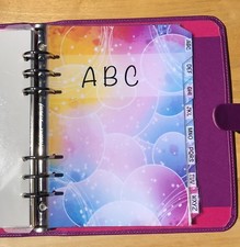 Filofax A5 Organiser Planner - Bubble Design Contacts ABC Dividers - Laminated