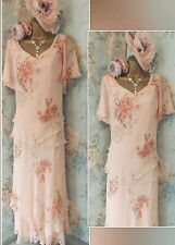 Cattiva Apricot Peach Floral Mother Wedding Silk Occasion Layer Teir Dress 18 20