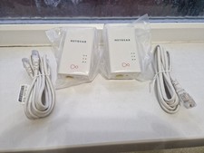 2 x Netgear /Virgin PL1000 Powerline Adapters AV1000 100UKS Gigabit + Cables