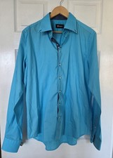 7CAMICIE Men’s Blue Shirt with Smart contrasting Trim,  Size XL