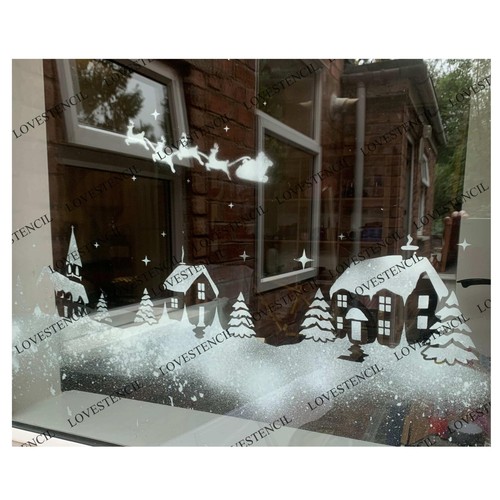 Christmas village window - village,