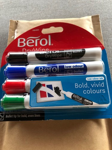 Berol dry wipe pens - wipe, pack