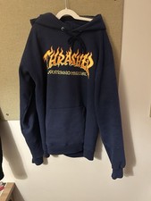 thrasher navy hoodie medium