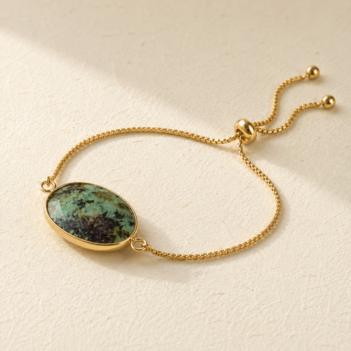 African turquoise oval crystal - african,