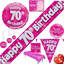 Pink Age 70th & Happy Birthday
