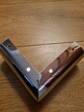 4 × Metal Chrome L Shape Corner Feet Legs For Furniture Sofas Bed Chairs Stools