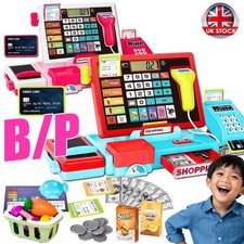 Kids  Electronic  Cash Register Set Toy Supermarket Calculator Till Pretend Play