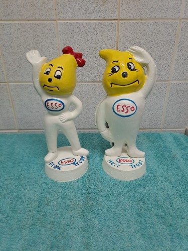 Pair vintage cast iron esso - pair,