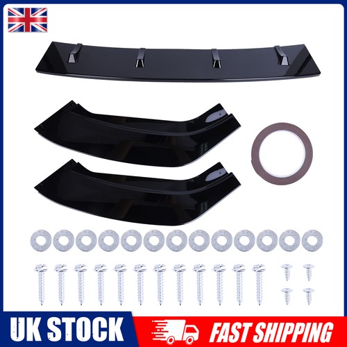 Gloss black front splitter lip - black,