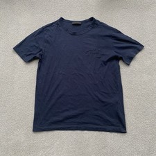 Prada Milano Embroidered Men’s T-Shirt Navy Medium M