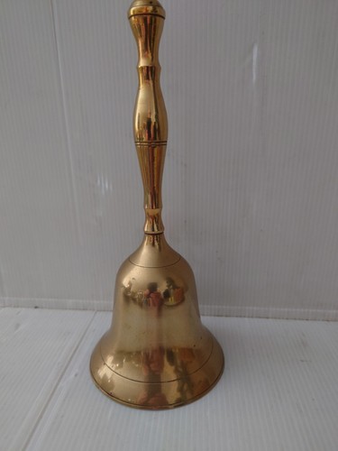 Vintage brass hand bell - brass,
