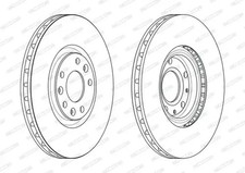 2x Brake disc Vented DDF2237C