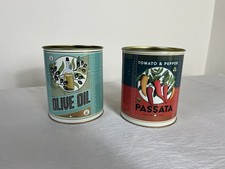Rex London Medium storage tins (set of 2) - Italian Passata And Olive Oil Retro