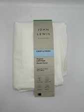 John Lewis Crisp&Fresh Organic Cotton 200TC Duvet Cover White Single 