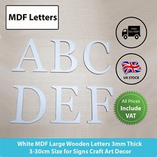 White MDF Large Wooden Letters