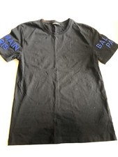 Balmain Paris Black T Shirt With Embroided Design