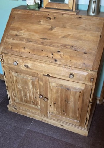 Solid pine writing bureau - pine,